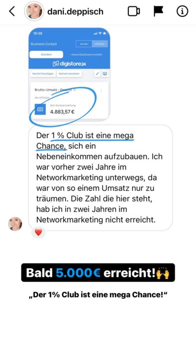 1% Club Community Ergebnisse erfahrungen Testimonials Schülerberichte